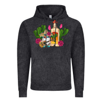 Vintage Black mexican tequila gnomes guitar roses cactus serape Vintage Hoodie - Artiststas