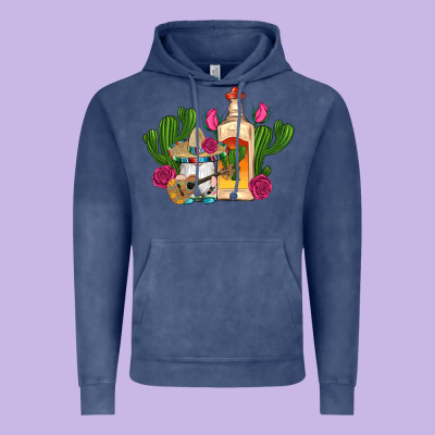 Mexican Tequila Gnomes Guitar Roses Cactus Serape Vintage Hoodie Designed By Artiststas