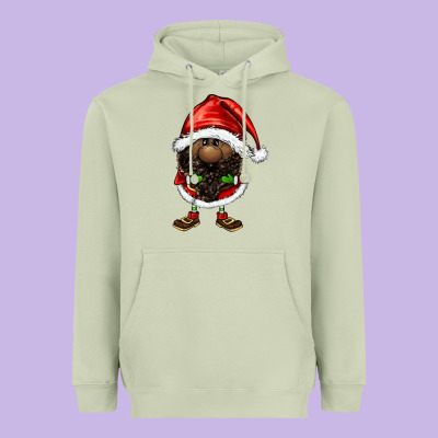 Afro Santa Gnomes Heavyweight Hoodie Designed By Fadigitalartstudio