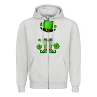 Dove Grey Custom name St. Patrick's leprechaun Zipper Hoodie - OliviaCreatesArt