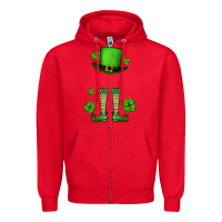 Red Custom name St. Patrick's leprechaun Zipper Hoodie - OliviaCreatesArt