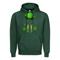 Sports Green Custom name St. Patrick's leprechaun Zipper Hoodie - OliviaCreatesArt
