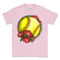 Bubblegum Pink Western Softball With Roses Classic Tee - LillyAllenDesigns