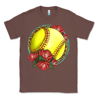Chestnut Western Softball With Roses Classic Tee - LillyAllenDesigns