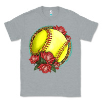 Heather Grey Western Softball With Roses Classic Tee - LillyAllenDesigns