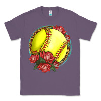 Lavender Western Softball With Roses Classic Tee - LillyAllenDesigns