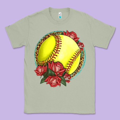 Western Softball With Roses Classic Tee Designed By Lillyallendesigns