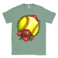 Sage Western Softball With Roses Classic Tee - LillyAllenDesigns