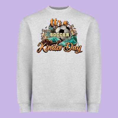 It's A Soccer Kinda Day Heavyweight Sweatshirt Designed By Howdyjamesfarm