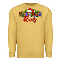 Antique Gold Christmas Grandma Claus Premium Sweatshirt - FaDigitalArtStudio