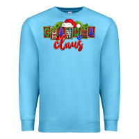 Ocean Blue Christmas Grandma Claus Premium Sweatshirt - FaDigitalArtStudio