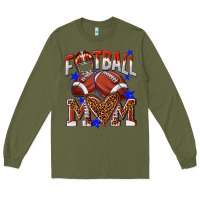 Army Green American Football Mom Long Sleeve Tee - NancyCooperArtShop
