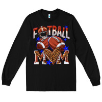 Black American Football Mom Long Sleeve Tee - NancyCooperArtShop