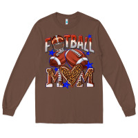 Chestnut American Football Mom Long Sleeve Tee - NancyCooperArtShop
