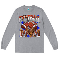 Heather Grey American Football Mom Long Sleeve Tee - NancyCooperArtShop