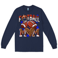 Navy American Football Mom Long Sleeve Tee - NancyCooperArtShop