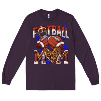 Plum American Football Mom Long Sleeve Tee - NancyCooperArtShop