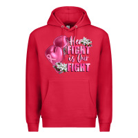 Cardinal her fight is our fight Breast cancer awareness Premium Hoodie - FaDigitalArtStudio
