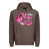 Coffee her fight is our fight Breast cancer awareness Premium Hoodie - FaDigitalArtStudio
