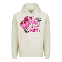 Oatmeal Heather her fight is our fight Breast cancer awareness Premium Hoodie - FaDigitalArtStudio