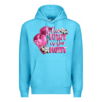 Ocean Blue her fight is our fight Breast cancer awareness Premium Hoodie - FaDigitalArtStudio