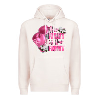 Pale Pink her fight is our fight Breast cancer awareness Premium Hoodie - FaDigitalArtStudio