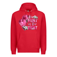 Red her fight is our fight Breast cancer awareness Premium Hoodie - FaDigitalArtStudio