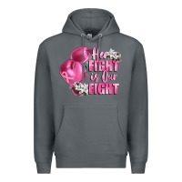 Rock her fight is our fight Breast cancer awareness Premium Hoodie - FaDigitalArtStudio