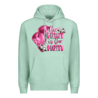 Seafoam her fight is our fight Breast cancer awareness Premium Hoodie - FaDigitalArtStudio