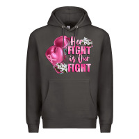 Smoke her fight is our fight Breast cancer awareness Premium Hoodie - FaDigitalArtStudio