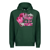 Sports Green her fight is our fight Breast cancer awareness Premium Hoodie - FaDigitalArtStudio