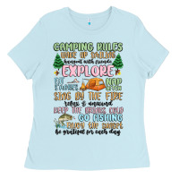 Baby Blue camping rules Ladies Tee - MaliasSmallBusiness