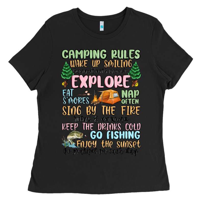 Camping Rules Ladies Tee by MaliasSmallBusiness | Teevron
