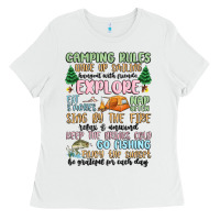White camping rules Ladies Tee - MaliasSmallBusiness