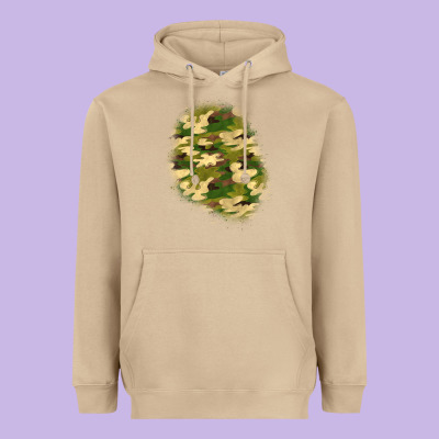 Camouflage Patch 3 Heavyweight Hoodie Designed By Bundleandbundleshop