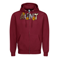 Burgundy aunt Zipper Hoodie - OliviaCreatesArt