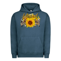 Pigment Midnight Navy blessed mom sunflower Urban Hoodie - RacoonDesign