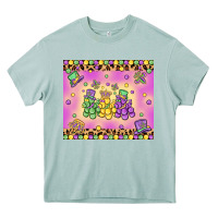 Arona mardi gras bead dogs Heavy Core Tee - MaliasSmallBusiness