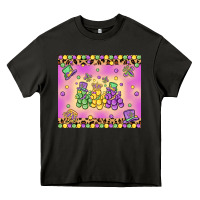 Asphalt mardi gras bead dogs Heavy Core Tee - MaliasSmallBusiness