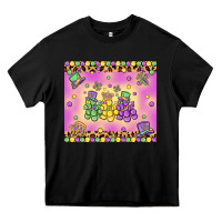 Black mardi gras bead dogs Heavy Core Tee - MaliasSmallBusiness