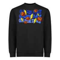 Black Game day game day game day lightning bolt Heavyweight Sweatshirt - HowdyJamesFarm
