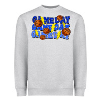 Heather Grey Game day game day game day lightning bolt Heavyweight Sweatshirt - HowdyJamesFarm