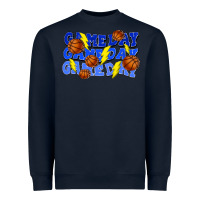 Navy Game day game day game day lightning bolt Heavyweight Sweatshirt - HowdyJamesFarm