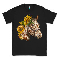 Black appaloosa horse with sunflowers Classic Tee - LillyAllenDesigns
