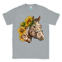 Heather Grey appaloosa horse with sunflowers Classic Tee - LillyAllenDesigns
