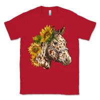 Red appaloosa horse with sunflowers Classic Tee - LillyAllenDesigns