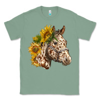 Sage appaloosa horse with sunflowers Classic Tee - LillyAllenDesigns