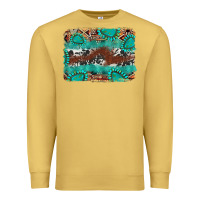 Antique Gold cowhide gemstone leather background Premium Sweatshirt - FaDigitalArtStudio