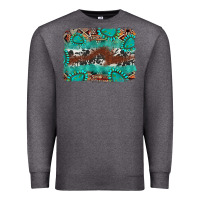 Charcoal Heather cowhide gemstone leather background Premium Sweatshirt - FaDigitalArtStudio