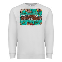 Dove Grey cowhide gemstone leather background Premium Sweatshirt - FaDigitalArtStudio